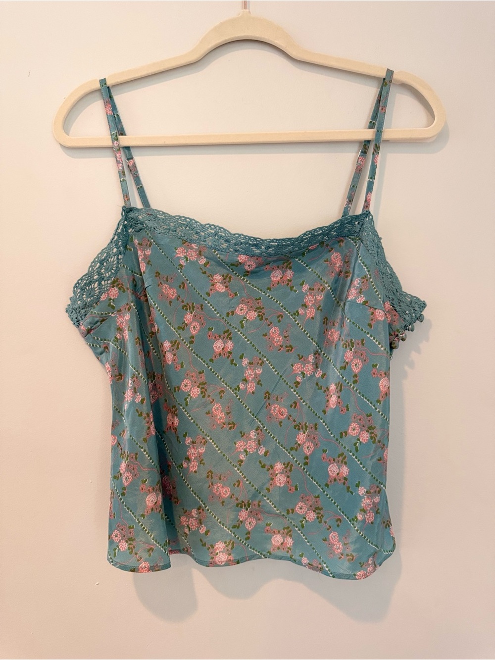 Free People Bali Margot Lace Trimmed Cami Top Size M